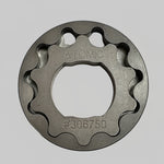 steel oil pump gears with a white background