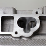 close up of engine cylinder head intake ports