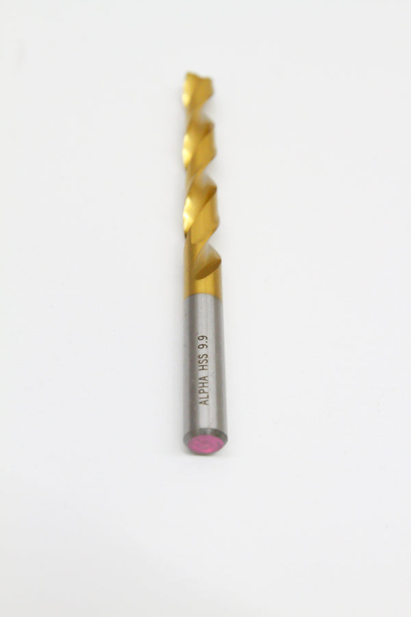 9.9 mm Ti coated drill – pink paint on top