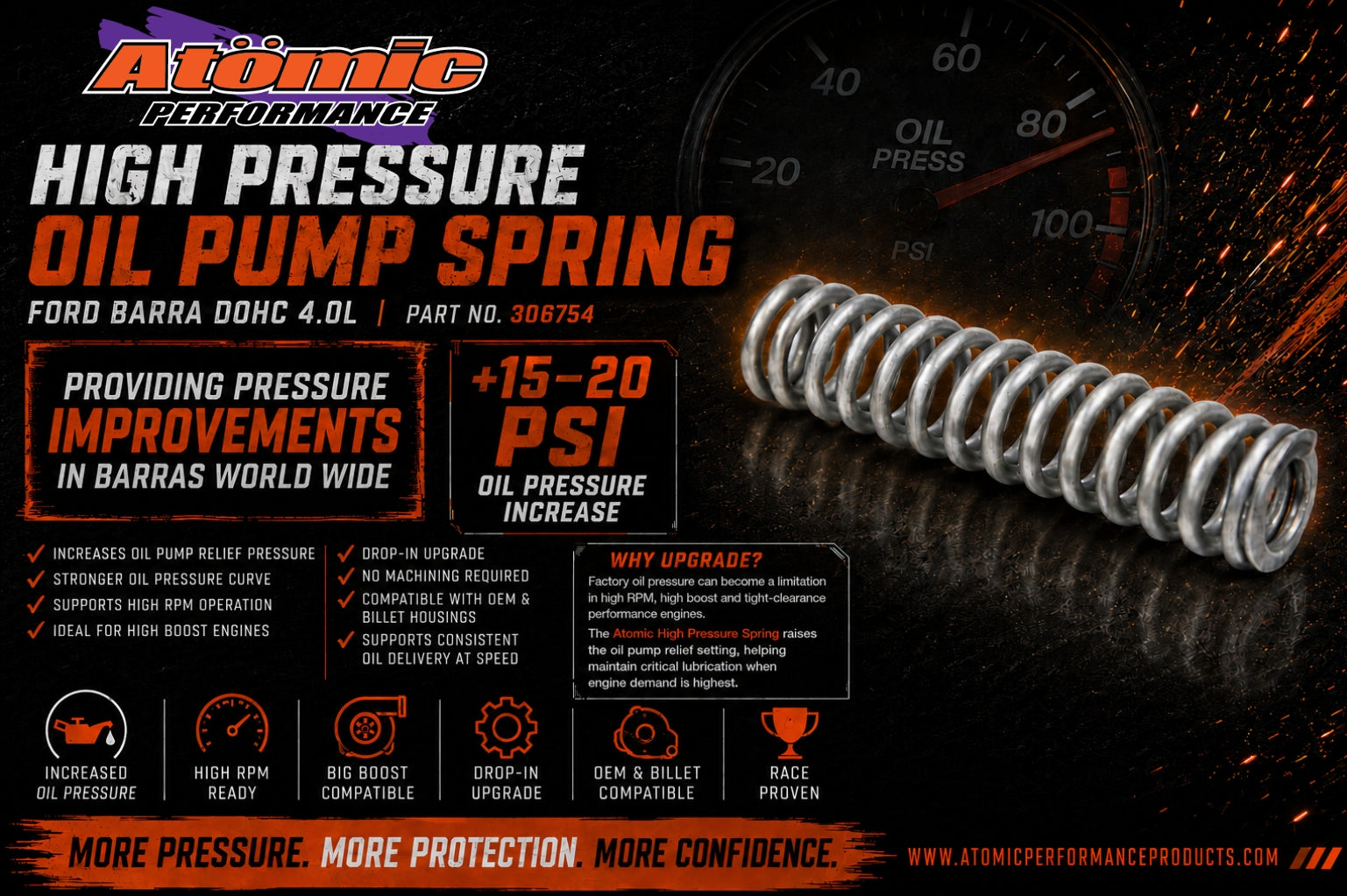 Atomic High Pressure Oil Pump Spring - 306754